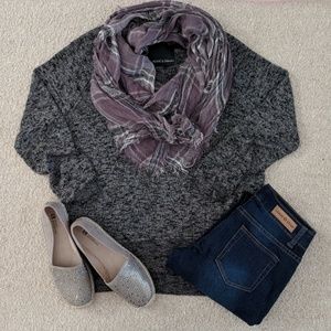 Harlowe & Graham Black/Gray Crewneck, S